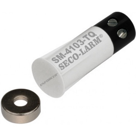 SM-4103-TQ/W-10 Seco-Larm ⅜" Rare-Earth, Stubby Press-Fit Mount Closed Loop Magnetic Contact with Quick-Connect Terminal block - Pack of 10