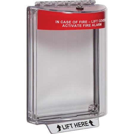 STI-13020FR STI Universal Stopper Dome Cover Flush Mount and Hood with Horn - Fire Label - Red