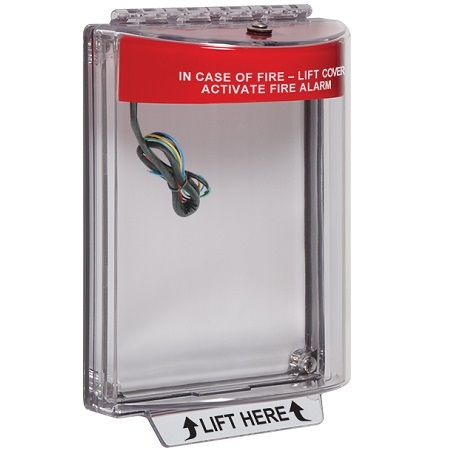 STI-13030FR STI Universal Stopper Dome Cover Flush Mount and Hood with Horn and Relay - Fire Label - Red