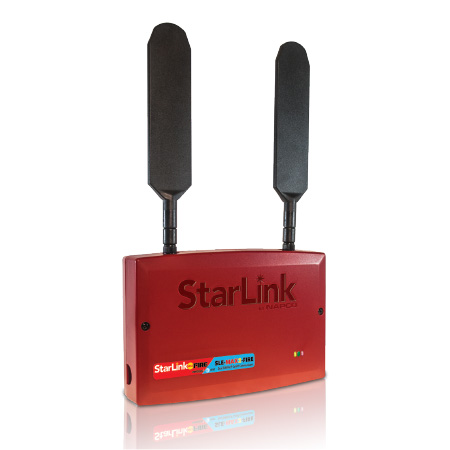 SLE-MAX2-FIRE Napco StarLink FireMax 2 Dual SIM/Dual Path Commercial Fire/Burglar 5G LTE-M Cellular Alarm Communicator - Red Plastic Enclosure - Powered by Control Panel - Verizon plus AT&T Network