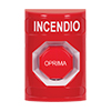 Show product details for SS-2002F-ES STI Stopper Station Button No Cover - Fire - Red - SPANISH