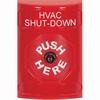 Show product details for SS2000HV-EN STI Red No Cover Key-to-Reset Stopper Station with HVAC SHUT DOWN Label English