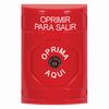 Show product details for SS2000PX-ES STI Red No Cover Key-to-Reset Stopper Station with PUSH TO EXIT Label Spanish