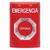 Show product details for SS2001EM-ES STI Red No Cover Turn-to-Reset Stopper Station with EMERGENCY Label Spanish