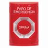 Show product details for SS2001ES-ES STI Red No Cover Turn-to-Reset Stopper Station with EMERGENCY STOP Label Spanish