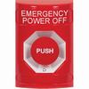 Show product details for SS2001PO-EN STI Red No Cover Turn-to-Reset Stopper Station with EMERGENCY POWER OFF Label English