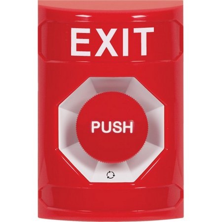 SS2001XT-EN STI Red No Cover Turn-to-Reset Stopper Station with EXIT Label English