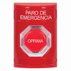 Show product details for SS2002ES-ES STI Red No Cover Key-to-Reset (Illuminated) Stopper Station with EMERGENCY STOP Label Spanish