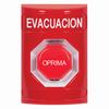 Show product details for SS2002EV-ES STI Red No Cover Key-to-Reset (Illuminated) Stopper Station with EVACUATION Label Spanish