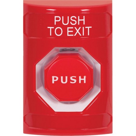 SS2002PX-EN STI Red No Cover Key-to-Reset (Illuminated) Stopper Station with PUSH TO EXIT Label English