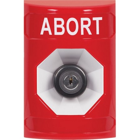 SS2003AB-EN STI Red No Cover Key-to-Activate Stopper Station with ABORT Label English