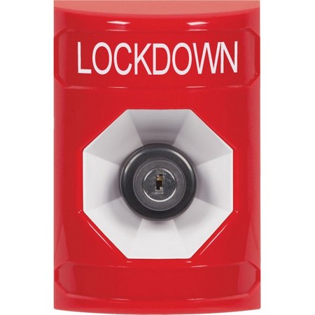 SS2003LD-EN STI Red No Cover Key-to-Activate Stopper Station with LOCKDOWN Label English