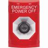 Show product details for SS2003PO-EN STI Red No Cover Key-to-Activate Stopper Station with EMERGENCY POWER OFF Label English
