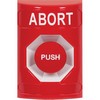 Show product details for SS2004AB-EN STI Red No Cover Momentary Stopper Station with ABORT Label English