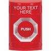 SS2004ZA-EN STI Red No Cover Momentary Stopper Station with Non-Returnable Custom Text Label English