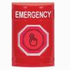 Show product details for SS2006EM-EN STI Red No Cover Momentary (Illuminated) with Red Lens Stopper Station with EMERGENCY Label English