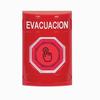 Show product details for SS2006EV-ES STI Red No Cover Momentary (Illuminated) with Red Lens Stopper Station with EVACUATION Label Spanish