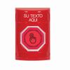 SS2006ZA-ES STI Red No Cover Momentary (Illuminated) with Red Lens Stopper Station with Non-Returnable Custom Text Label Spanish