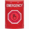SS2007EM-EN STI Red No Cover Weather Resistant Momentary (Illuminated) with Red Lens Stopper Station with EMERGENCY Label English