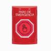 Show product details for SS2007ES-ES STI Red No Cover Weather Resistant Momentary (Illuminated) with Red Lens Stopper Station with EMERGENCY STOP Label Spanish