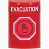 Show product details for SS2007EV-EN STI Red No Cover Weather Resistant Momentary (Illuminated) with Red Lens Stopper Station with EVACUATION Label English
