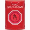 SS2007HV-EN STI Red No Cover Weather Resistant Momentary (Illuminated) with Red Lens Stopper Station with HVAC SHUT DOWN Label English