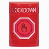 SS2007LD-EN STI Red No Cover Weather Resistant Momentary (Illuminated) with Red Lens Stopper Station with LOCKDOWN Label English