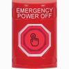 SS2007PO-EN STI Red No Cover Weather Resistant Momentary (Illuminated) with Red Lens Stopper Station with EMERGENCY POWER OFF Label English