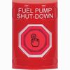 Show product details for SS2007PS-EN STI Red No Cover Weather Resistant Momentary (Illuminated) with Red Lens Stopper Station with FUEL PUMP SHUT DOWN Label English