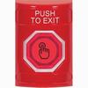 SS2007PX-EN STI Red No Cover Weather Resistant Momentary (Illuminated) with Red Lens Stopper Station with PUSH TO EXIT Label English