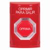 Show product details for SS2008PX-ES STI Red No Cover Pneumatic (Illuminated) Stopper Station with PUSH TO EXIT Label Spanish