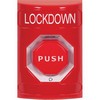 SS2009LD-EN STI Red No Cover Turn-to-Reset (Illuminated) Stopper Station with LOCKDOWN Label English