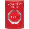 SS2009ZA-EN STI Red No Cover Turn-to-Reset (Illuminated) Stopper Station with Non-Returnable Custom Text Label English