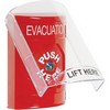 Show product details for SS2020EV-EN STI Red Indoor Only Flush or Surface Cover Key-to-Reset Stopper Station with EVACUATION Label English