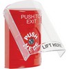 Show product details for SS2020PX-EN STI Red Indoor Only Flush or Surface Key-to-Reset Stopper Station with PUSH TO EXIT Label English