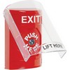 Show product details for SS2020XT-EN STI Red Indoor Only Flush or Surface Cover Key-to-Reset Stopper Station with EXIT Label English