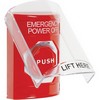 Show product details for SS2022PO-EN STI Red Indoor Only Flush or Surface Key-to-Reset (Illuminated) Stopper Station with EMERGENCY POWER OFF Label English