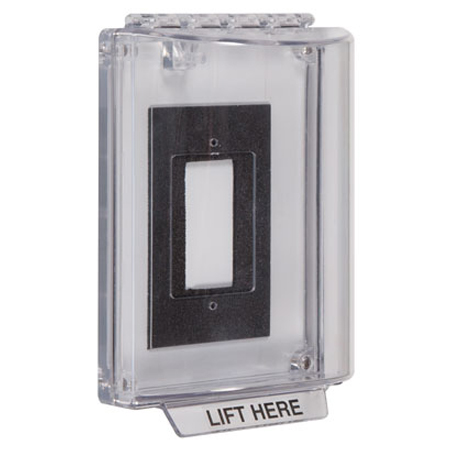 STI-13300NC STI Universal Stopper Dome Cover Enclosure Flush Back Box No Label Hood - No Label - Clear