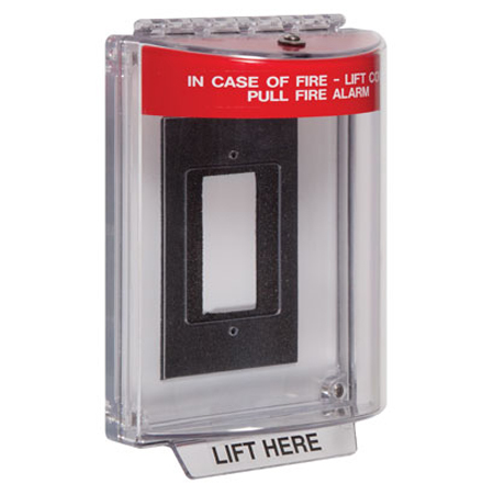 STI-13310FR STI Universal Stopper Dome Cover Enclosure Flush Back Box and Hood - Fire Label - Red