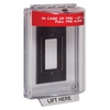 Show product details for STI-13310FR STI Universal Stopper Dome Cover Enclosure Flush Back Box and Hood - Fire Label - Red