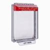 Show product details for STI-14010FR STI Universal Stopper Low Profile Cover Flush Mount and Hood - Fire Label - Red