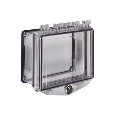 STI-7510D STI Polycarbonate Enclosure with External Key Lock and Open Conduit Back Box for Surface Mount Applications - Clear