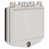 Show product details for STI-7510E-OW STI NEMA Rated Indoor/Outdoor Polycarbonate Enclosure with Open Back Box and Exterior Key Lock - 5.44" H x 7.43" W x 2.15" D - White - Solid Door