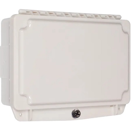 STI-7730-OW STI Polycarbonate Cover with Enclosed Back Box - 4.75" H x 8.25" W x 1.975" D - White - Solid Door