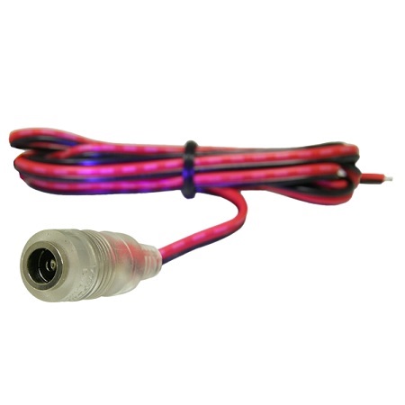 CA-1510-3FLQ Seco-Larm Illuminated Power Connector DC Jack with LED 3' (0.9m) Red/Black Wires