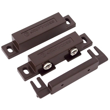 SM-200Q/BR Seco-Larm Surface-Mount Closed Loop Magnetic Contact with Screw Terminals - Brown