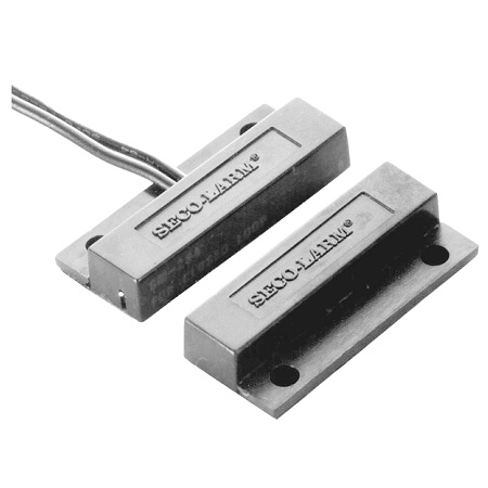 SM-204Q/W Seco-Larm Miniature Surface-Mount Contacts Closed Loop Center Leads 1" (25mm) Gap - White