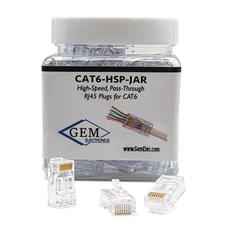 CAT5-HSPJAR Triplett High Speed Pass-Thru Modular CAT5 Connector Male Jar of 100