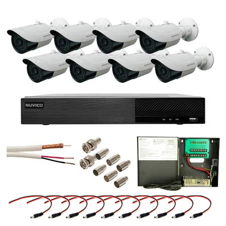 TDL84-2MB8 Nuvico Xcel Series 8 Channel HD-TVI DVR Kit 96FPS @ 1080p - 4TB w/ 8 x 1080p 2.8mm Outdoor IR Bullet HD-TVI Security Cameras