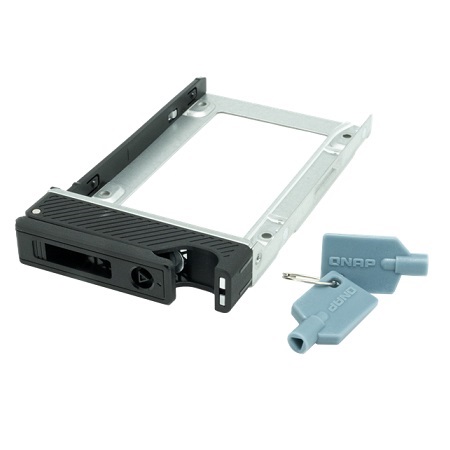 TRAY-25-BLK03 QNAP 2.5" SSD Tray with Key Lock and Two Keys, Black and Metal